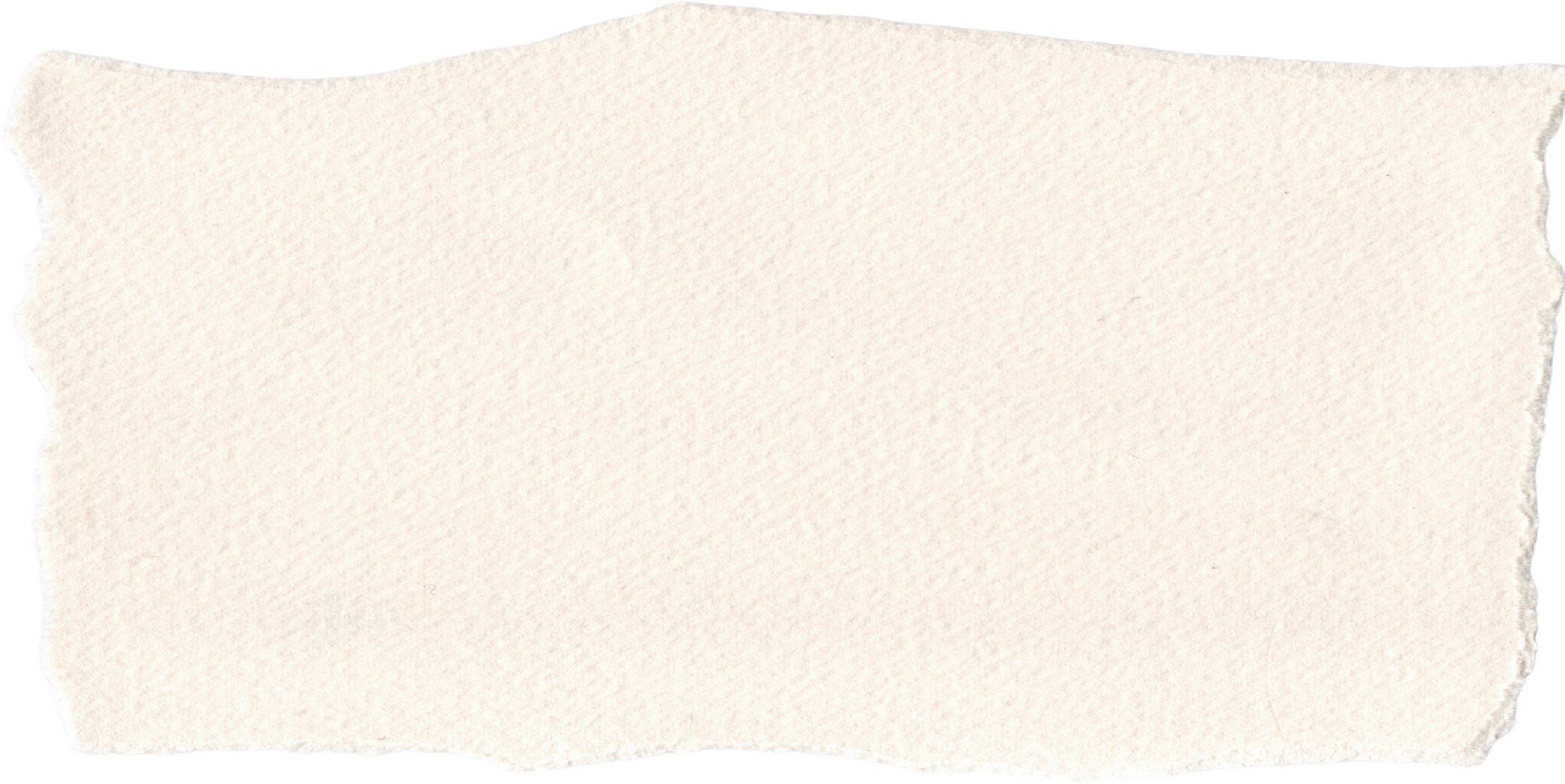 A torn piece of light beige paper with rough, uneven edges.