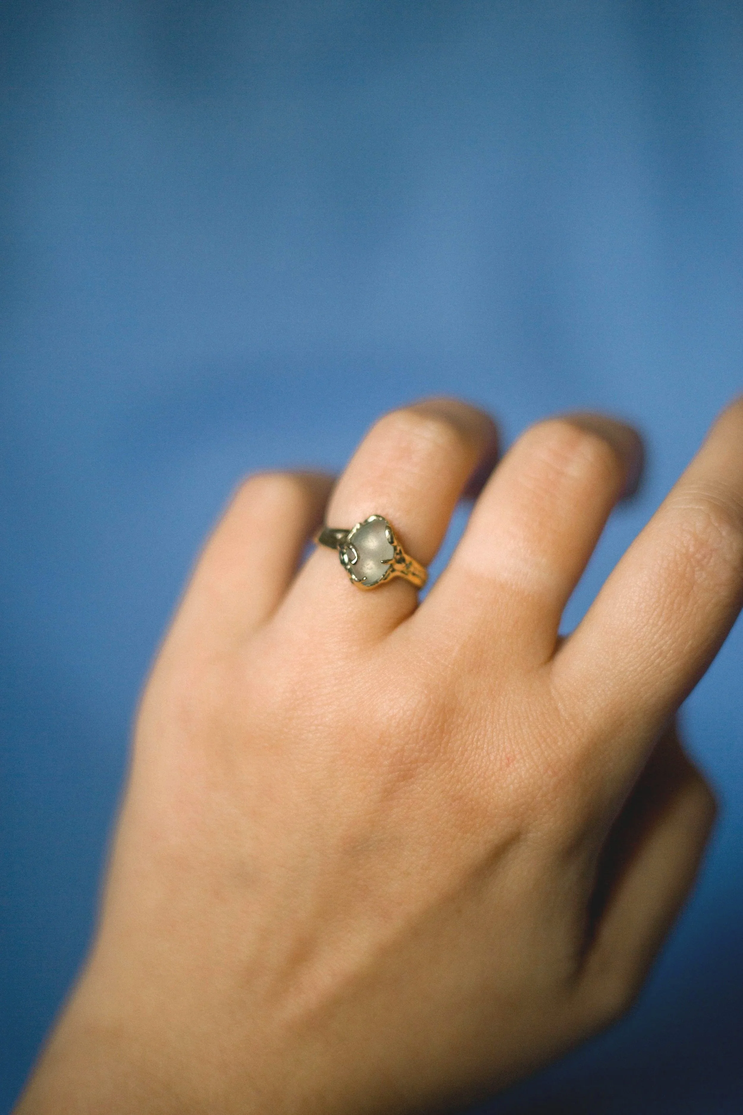 Icy Green Sea-glass Ring