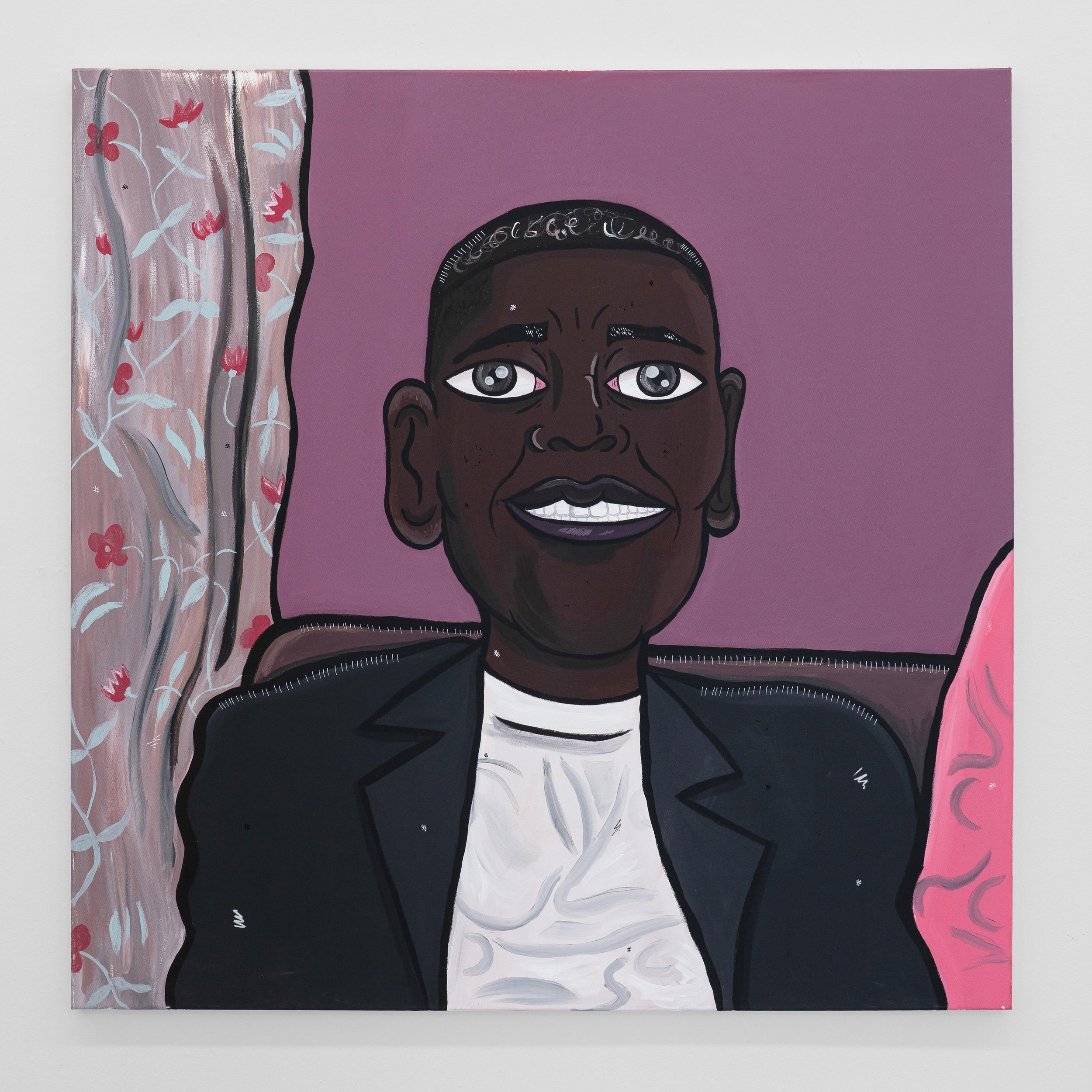 Djofray Makumbu | WEMBA | 2025 | Ink and acrylic on canvas | 100 x 100 cm | 39.4 x 39.4 in