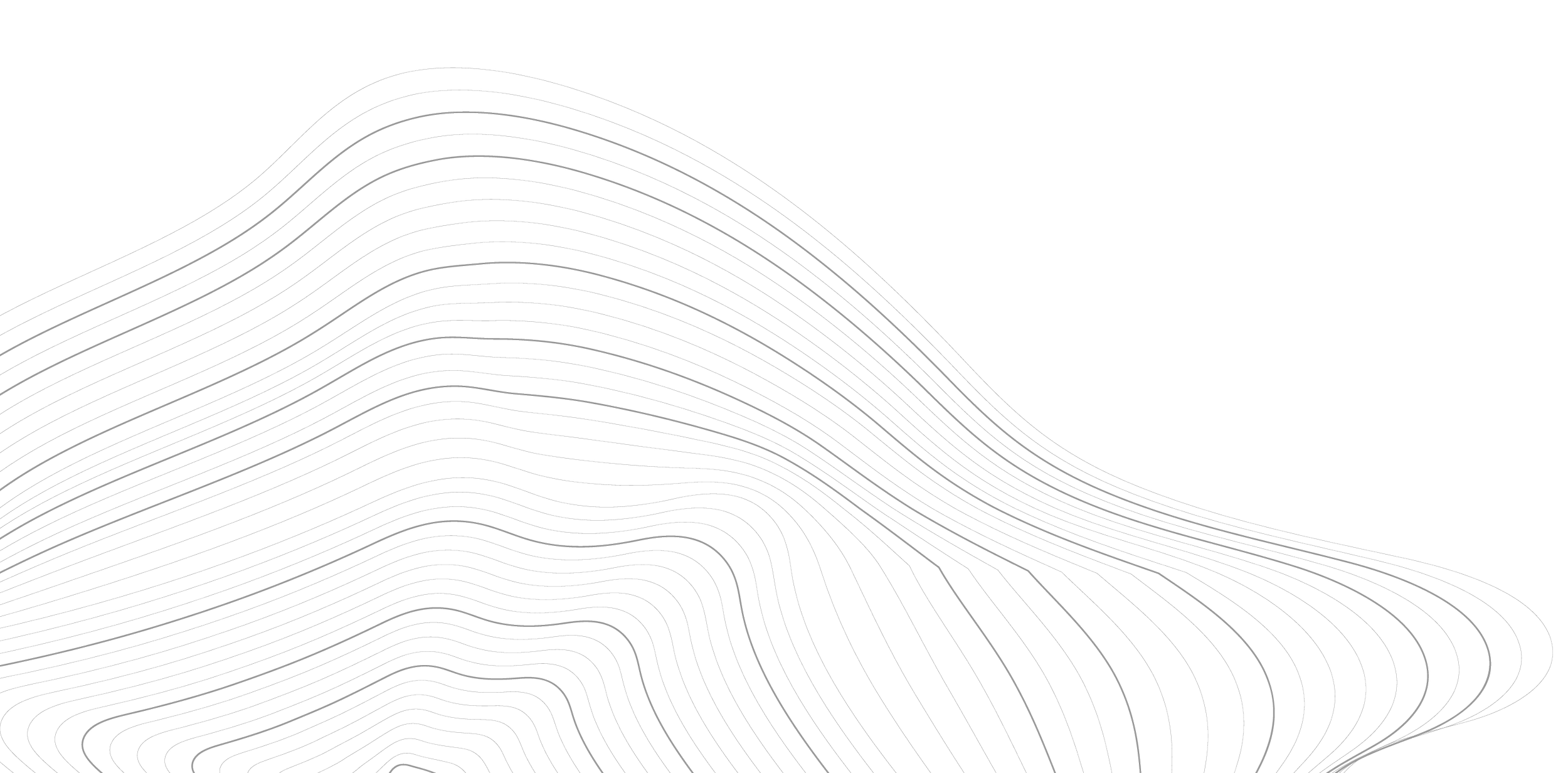 Abstract digital illustration of white wavy lines on a black background, forming a flowing terrain or wave pattern.
