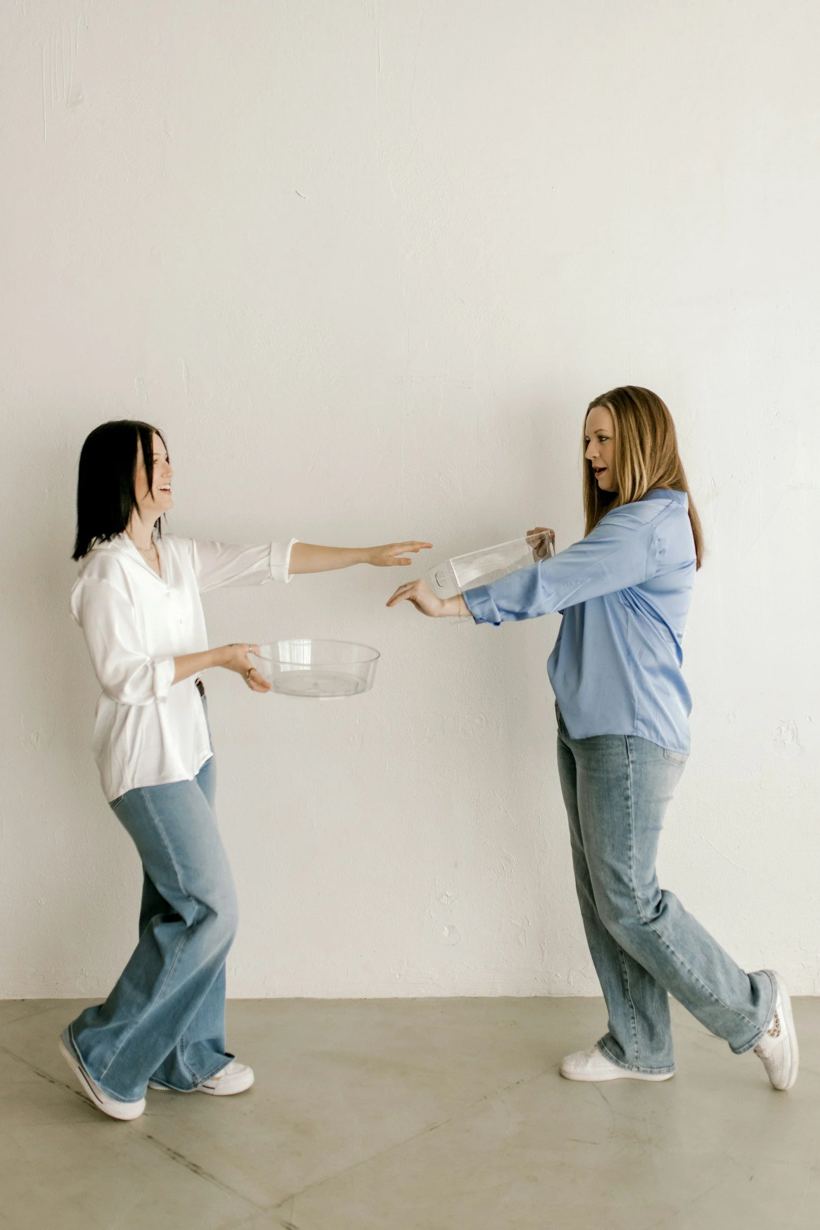 Professional two-person cleaning team at work