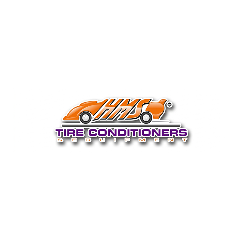 HMS Tire Conditioners Equipment logo featuring an orange race car