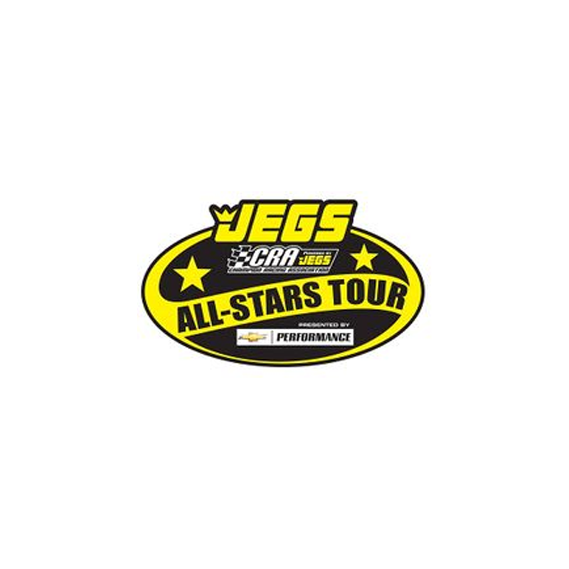 JEGS All-Stars Tour logo with yellow stars and Chevrolet Performance sponsorship branding