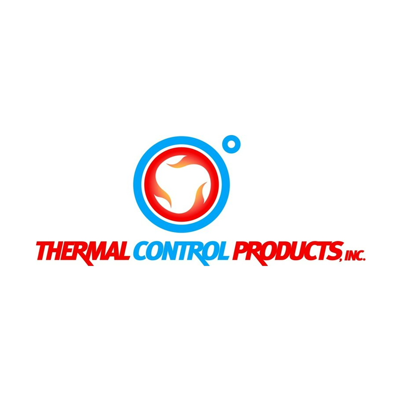 Thermal Control Products, Inc. logo with red and blue circular flame emblem