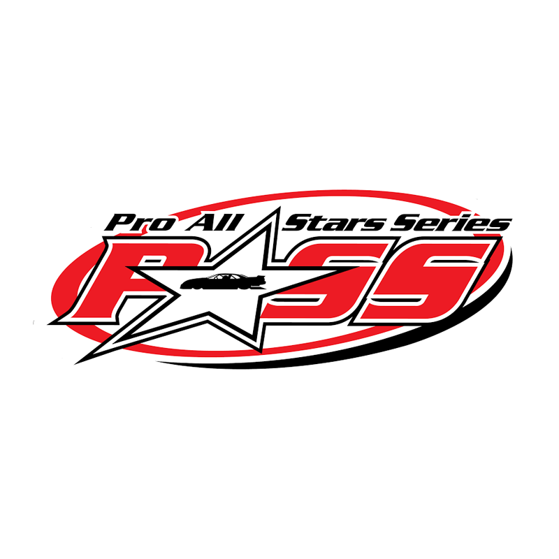 Pro All Stars Series (PASS) racing logo with a stylized stock car inside a red, white, and black star emblem