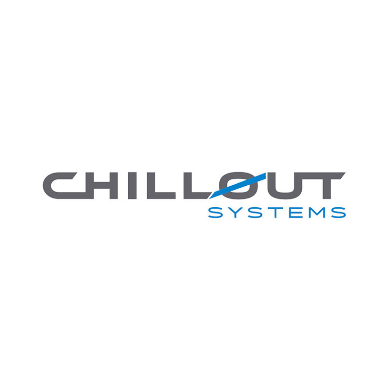 Chillout Systems logo in gray and blue