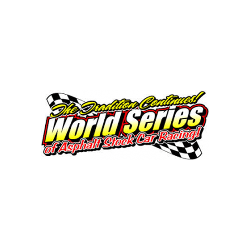 World Series of Asphalt Stock Car Racing logo with checkered flags
