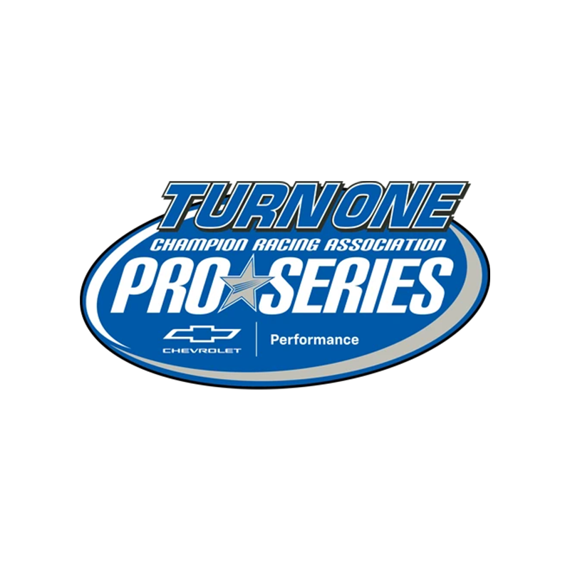 Turn One Pro Series Champion Racing Association logo with Chevrolet Performance branding