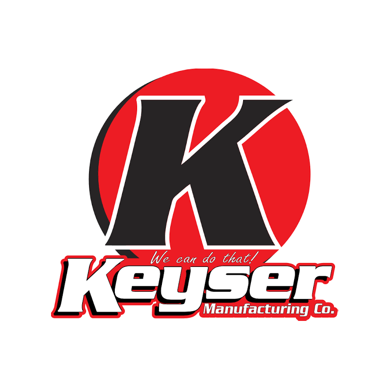 Kyuser Manufacturing Co. logo with a large black K inside a red circle and the slogan “We can do that!”