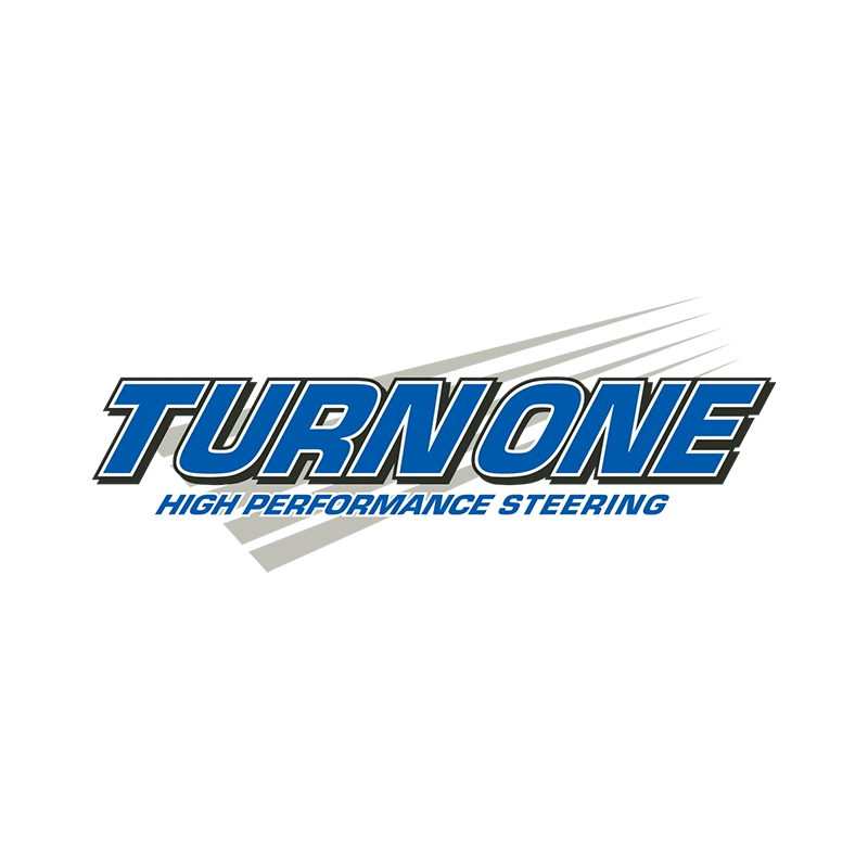Turn One High Performance Steering logo in blue and gray
