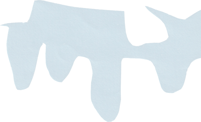 Forme bleue découpée comme un collage