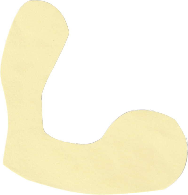 Forme jaune découpée comme un collage