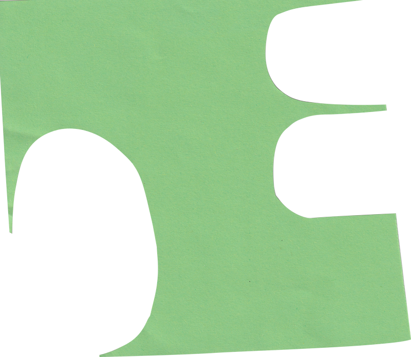 Forme verte découpée comme un collage