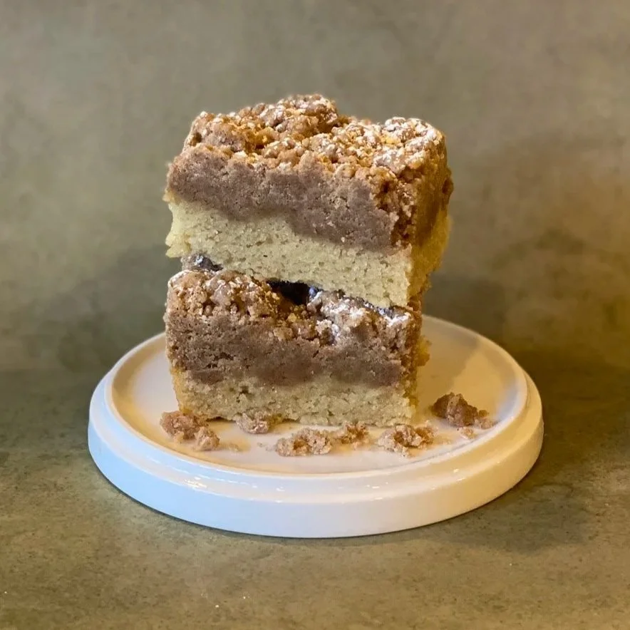 Gluten Free Classic Crumb Cake Baked by Crumbs In Common Baking Co.