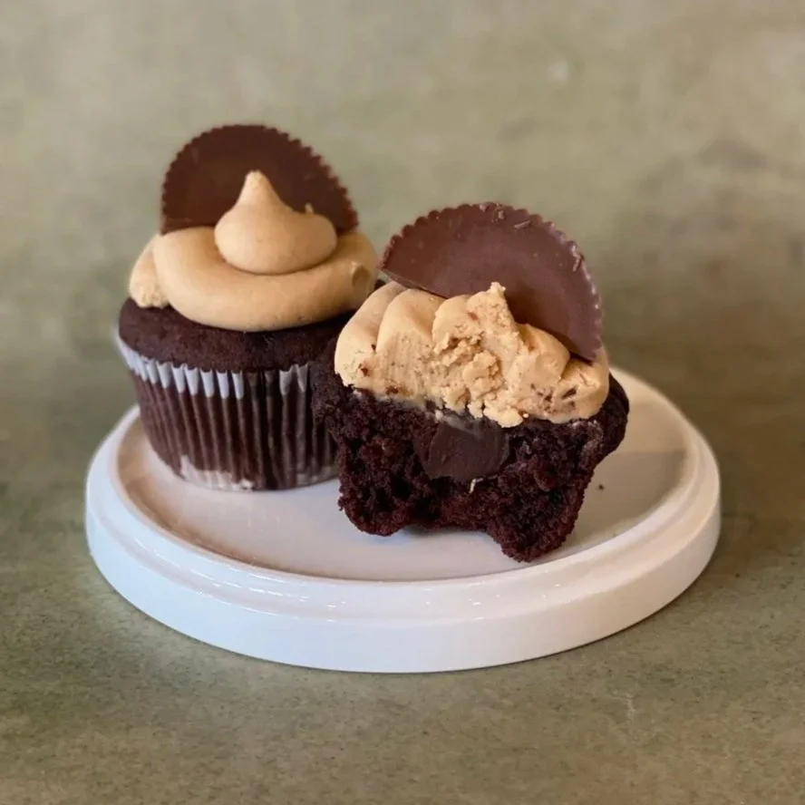 Gluten Free Double Chocolate Peanut Butter Cupcakes from Bergen County Bakery Crumbs In Common Baking Co.