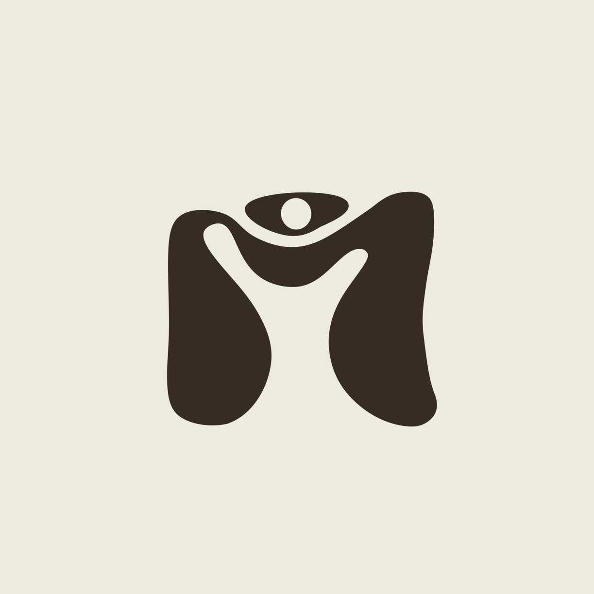Ícone minimalista de duas figuras humanas estilizadas se abraçando, um em tons escuros e o outro em branco, com fundo claro.