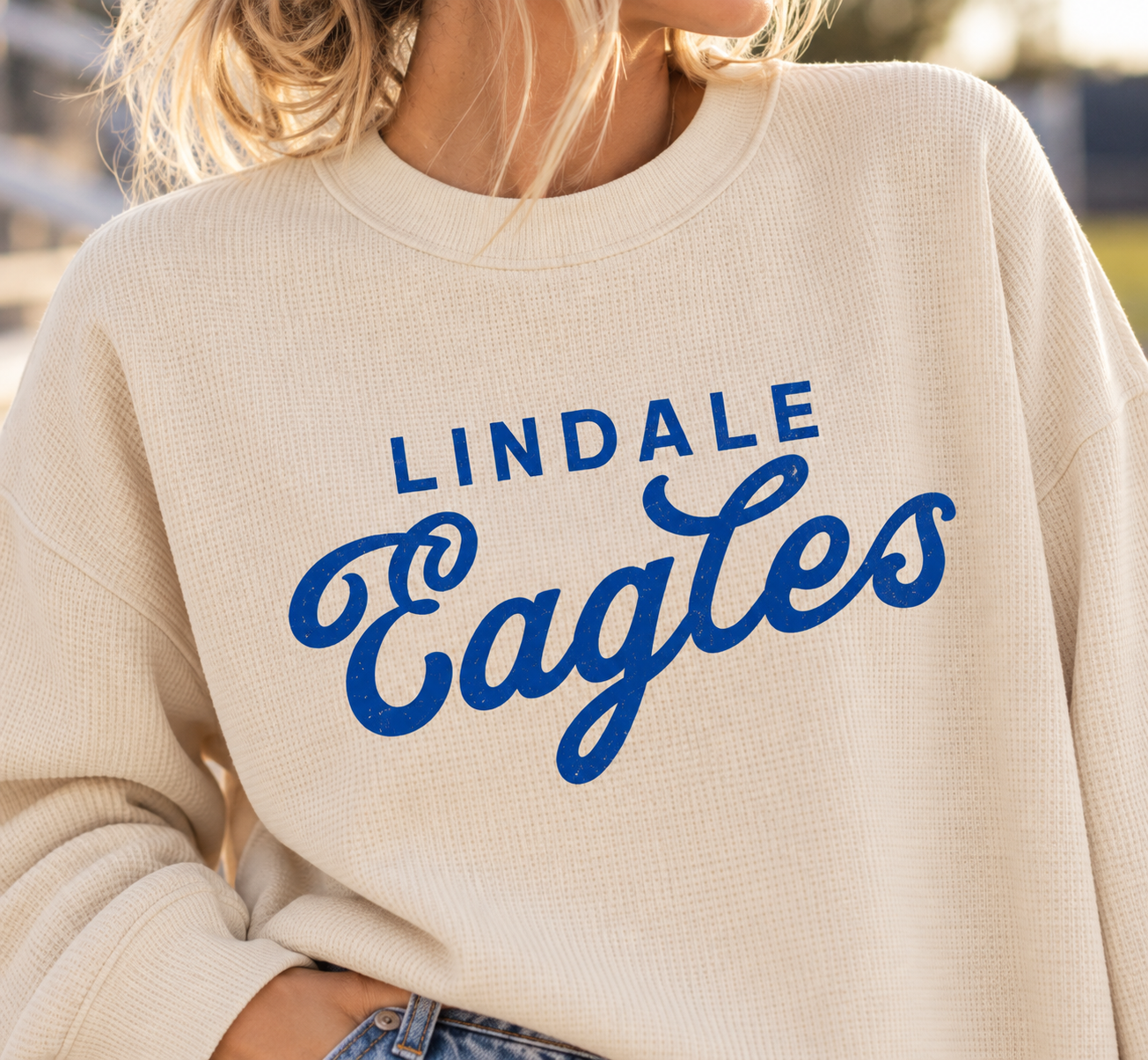 Lindale Eagles Boxy Waffle Tee