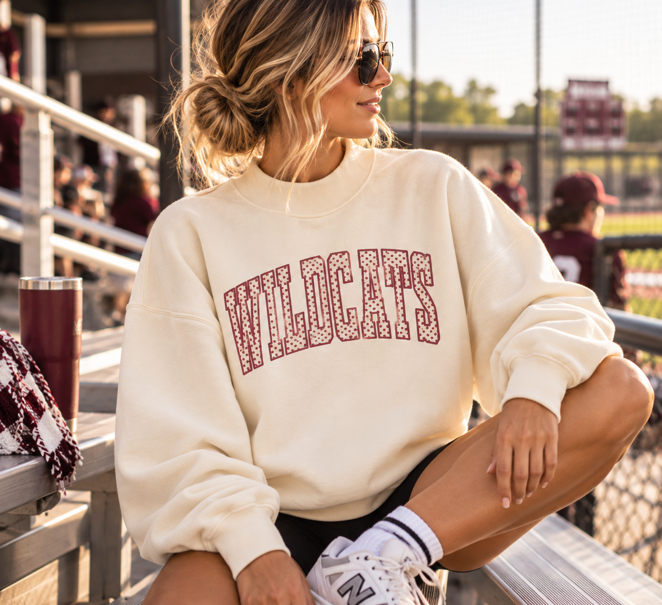 Wildcats Polka Dot Mock Neck Sweatshirt