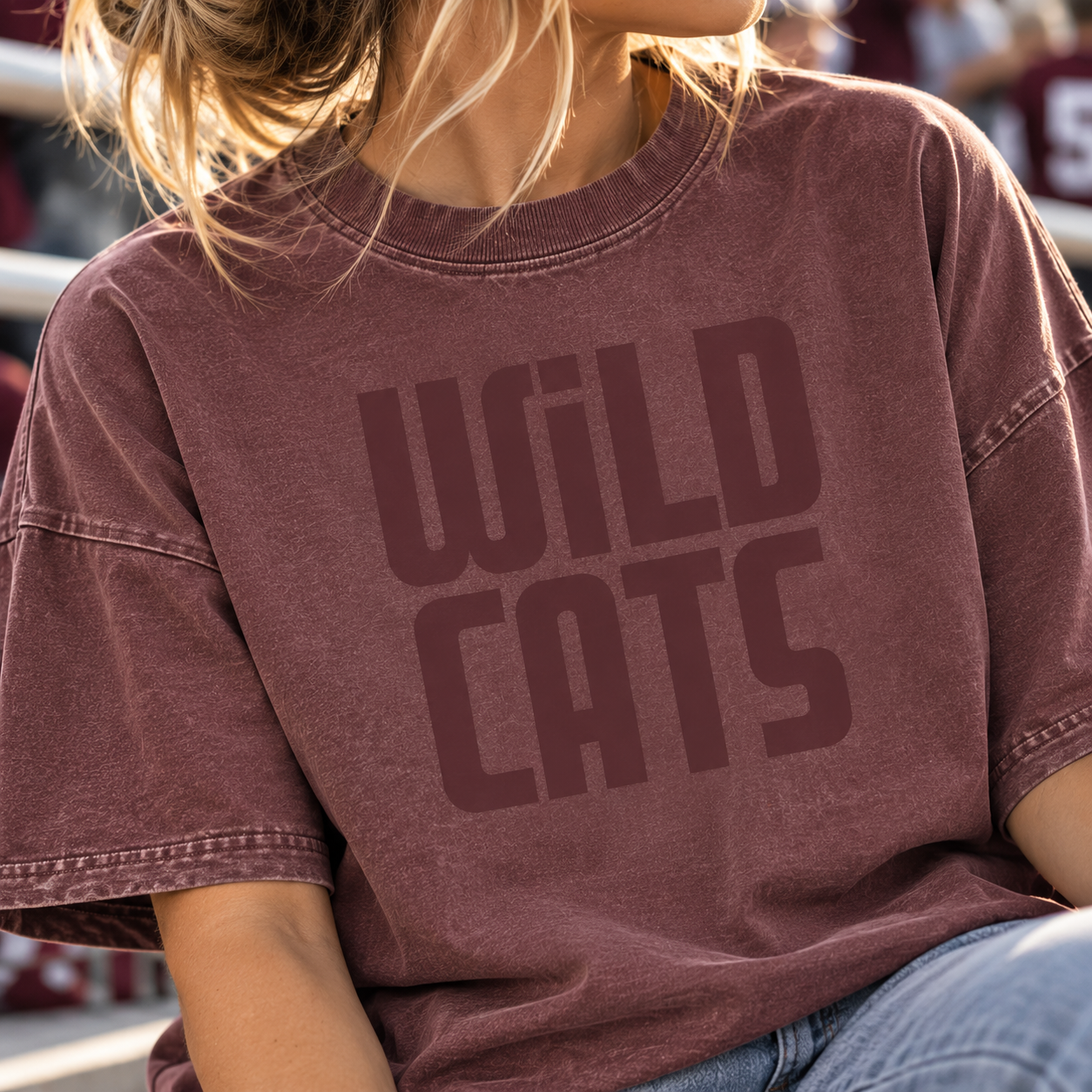 Wildcats Vintage Washed Boxy Tee