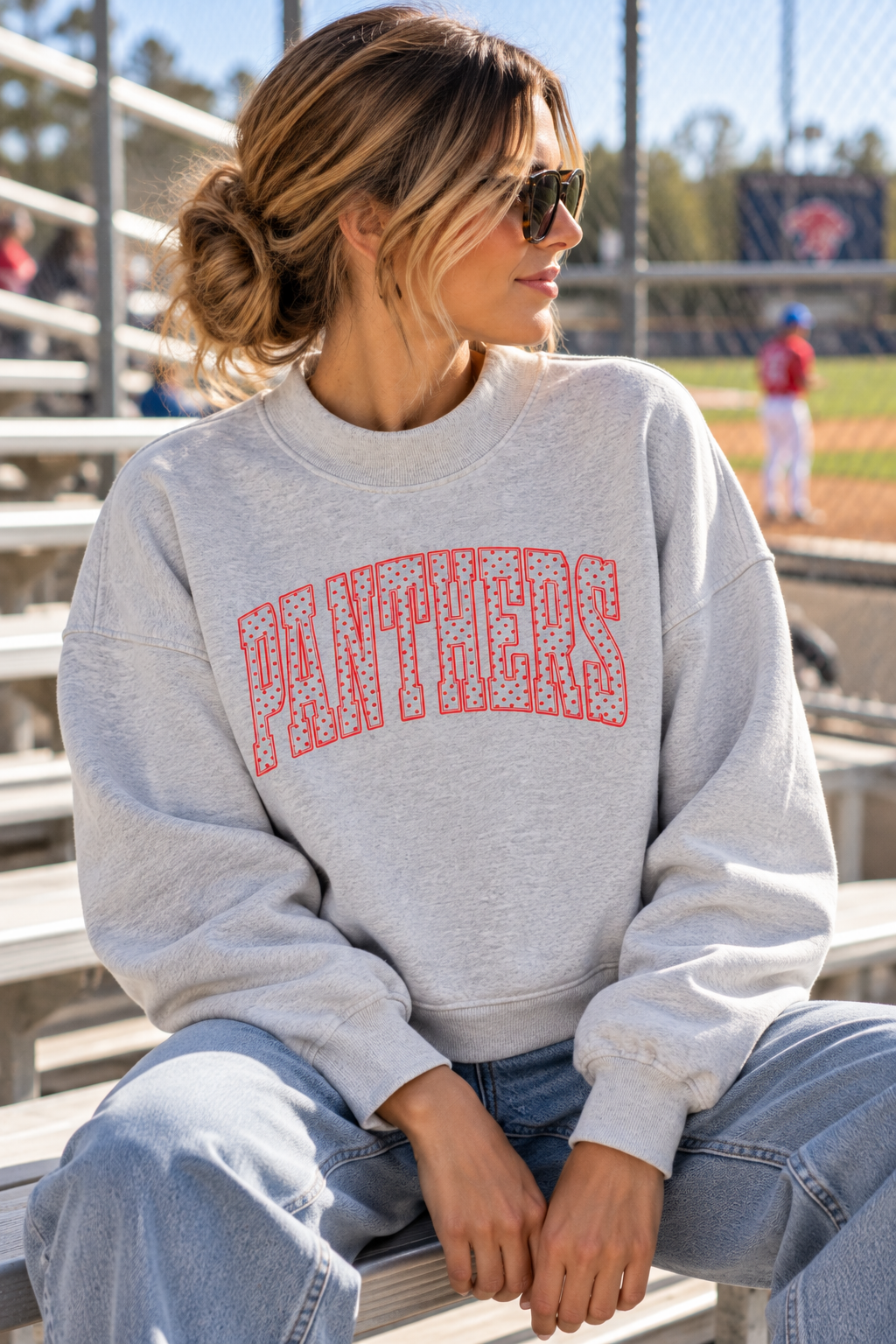 Panthers Polka Dot Mock Neck Sweatshirt