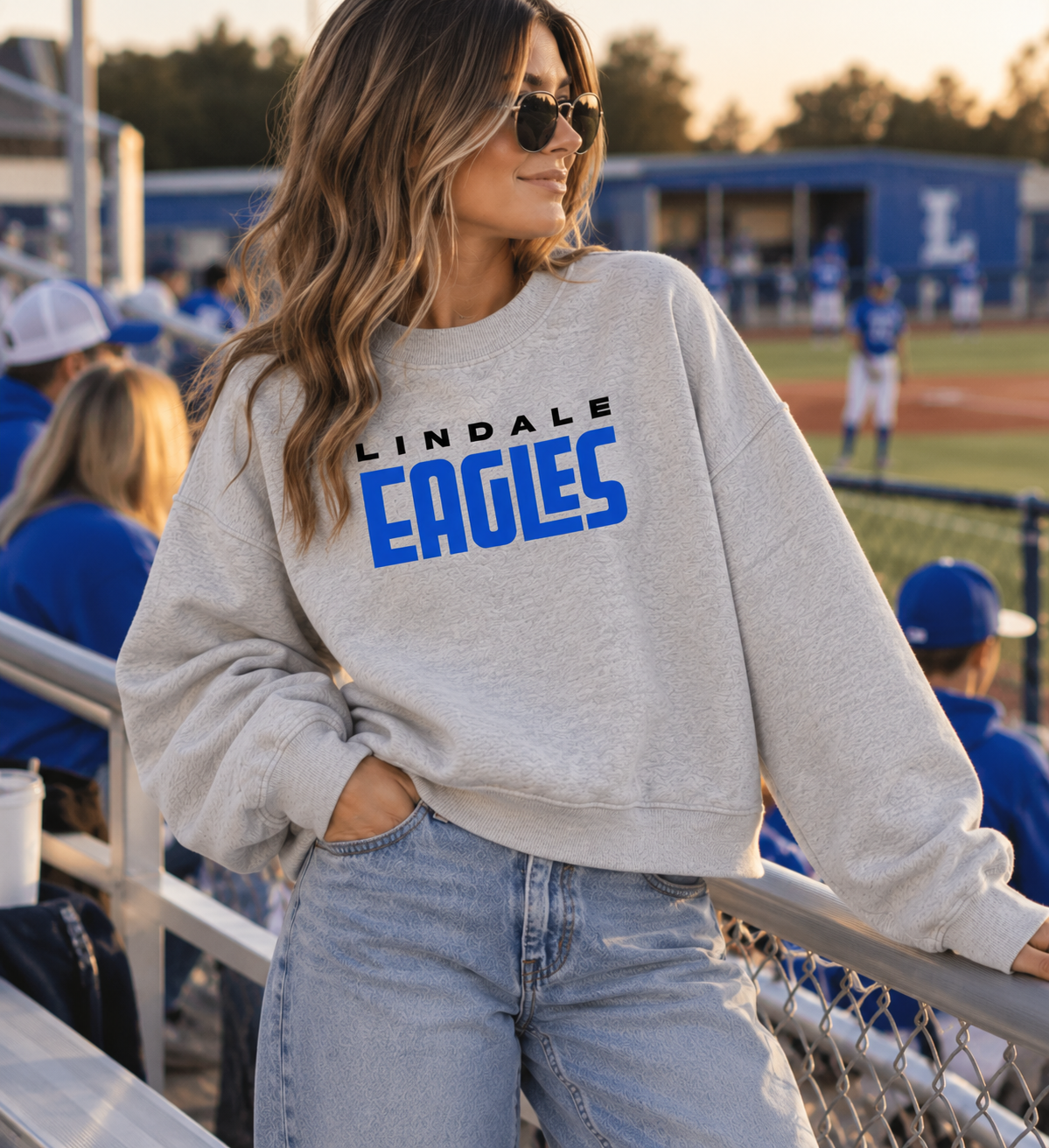 Lindale Eagles Boxy Crewneck Sweatshirt