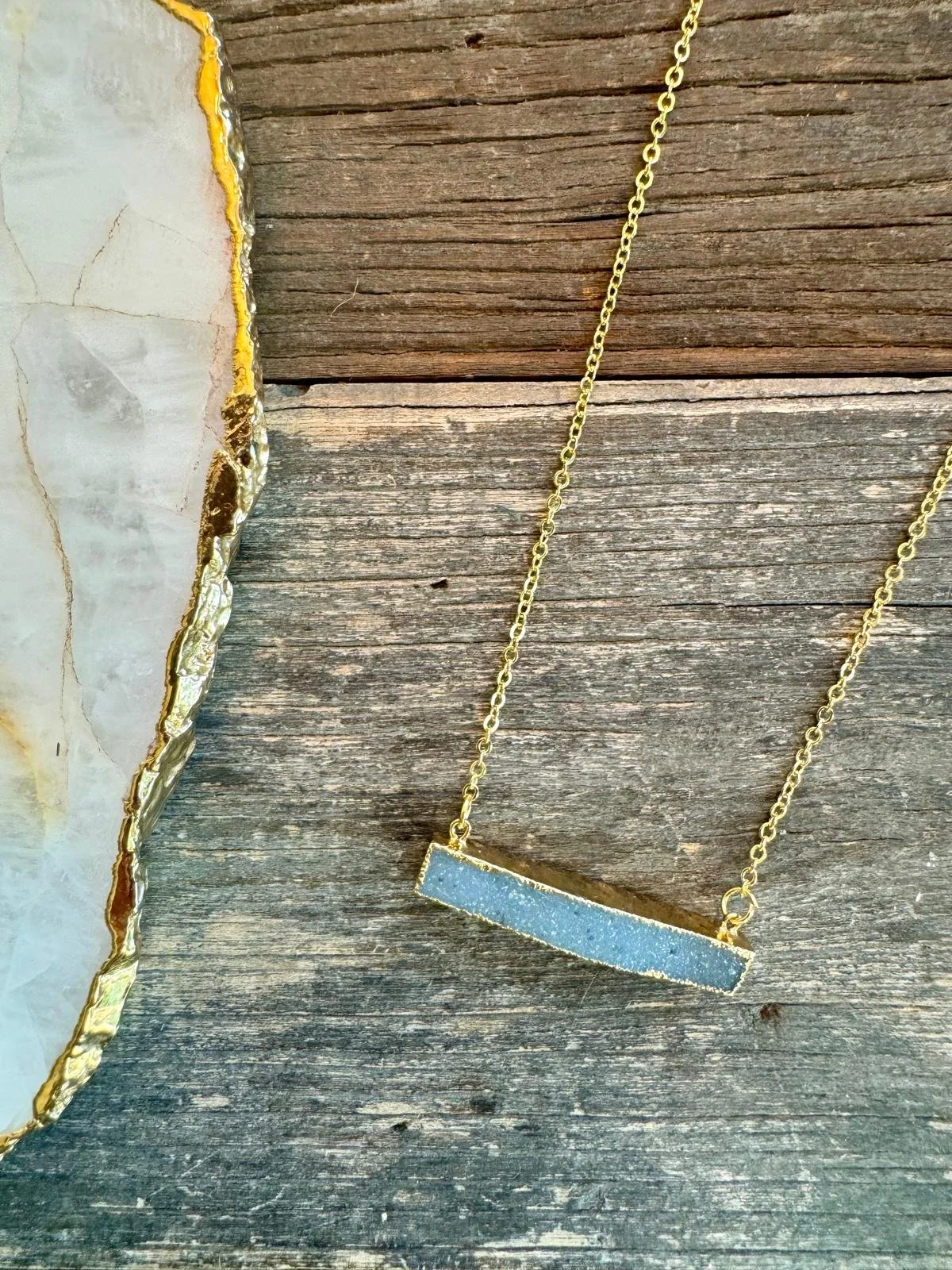 Blue Horizontal Bar Necklace