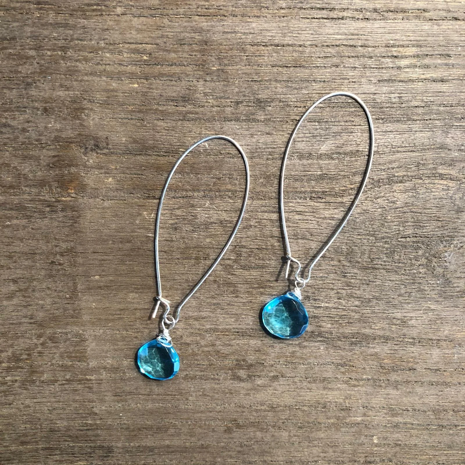 Silver-Tone Turquoise Drop Earrings