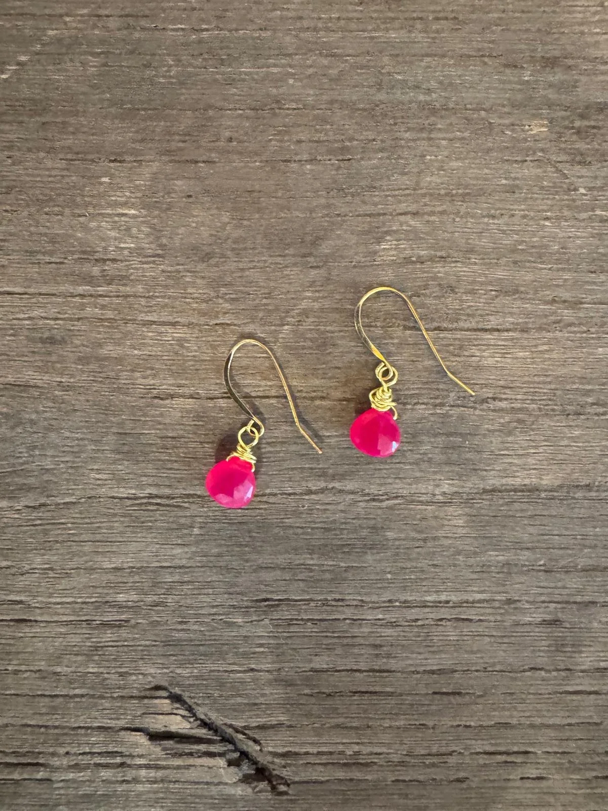 Pink Gemstone Drop Earrings