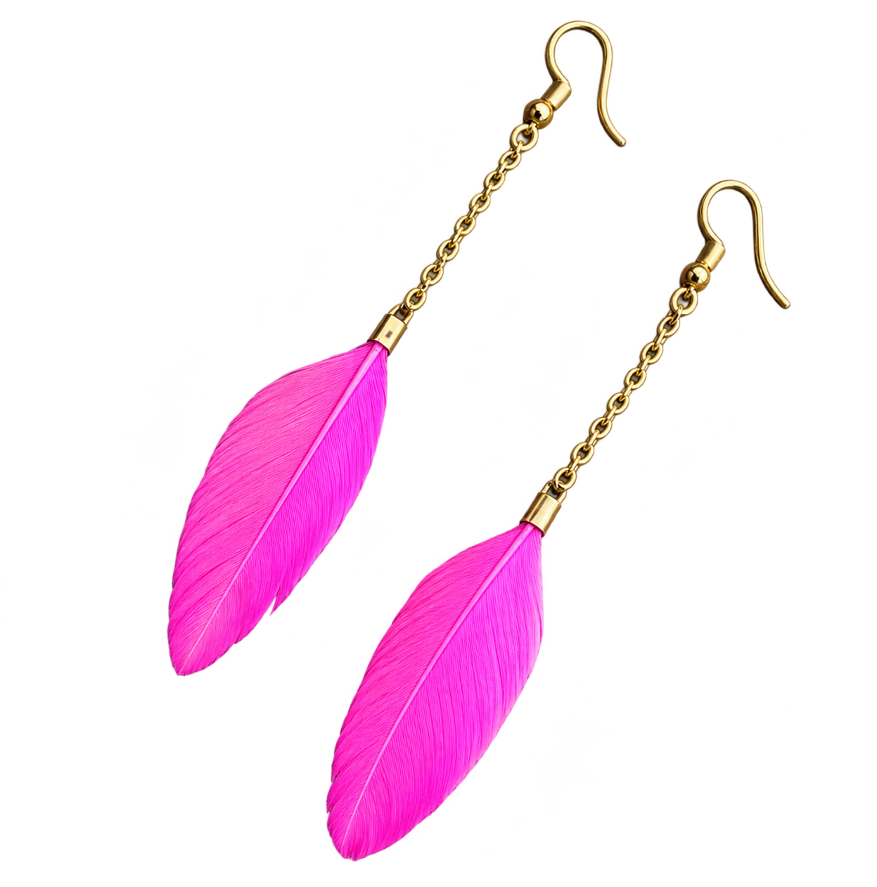 Pink Leaf Drop Earrings