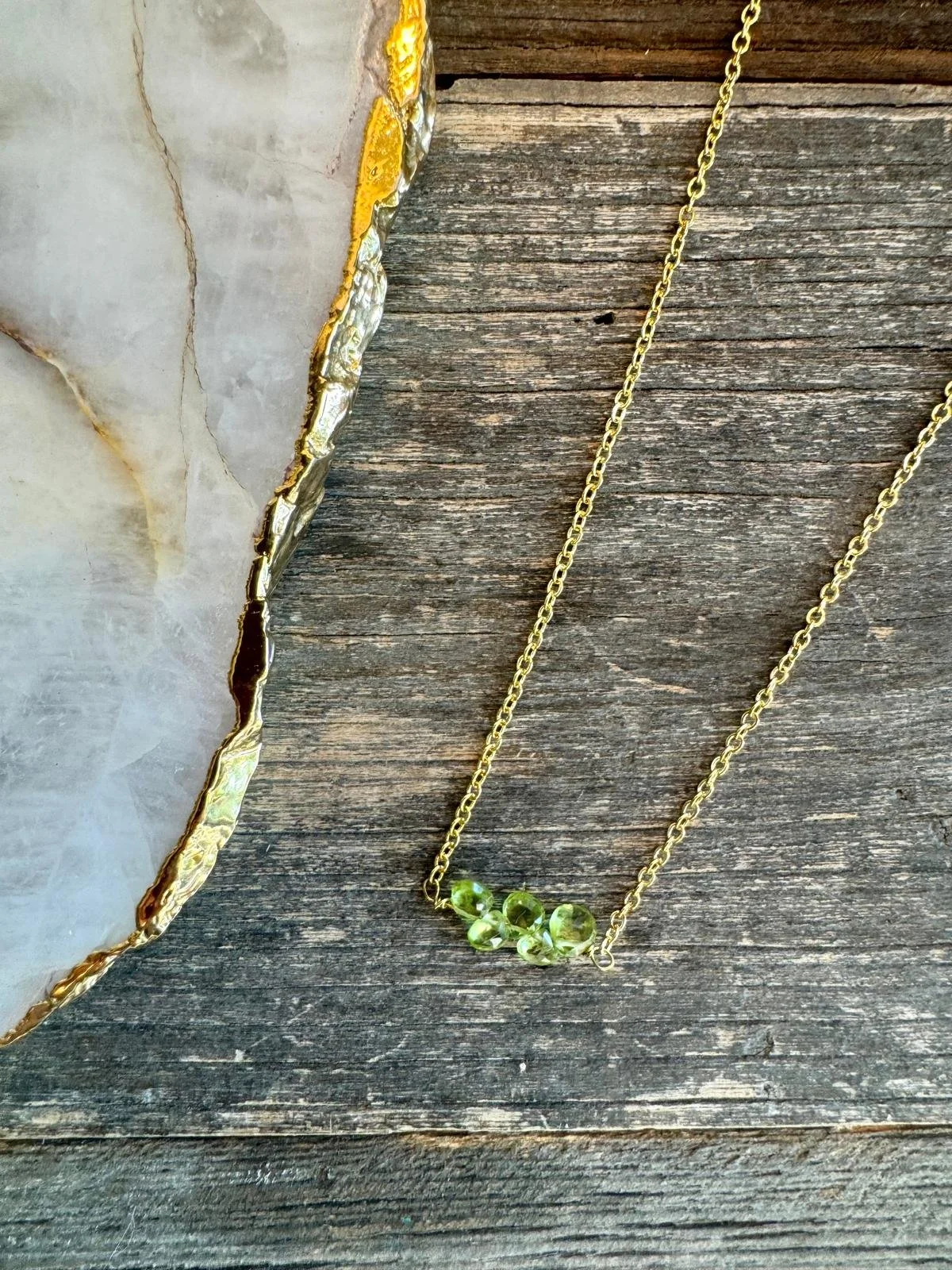 Peridot Stone Pendant Necklace
