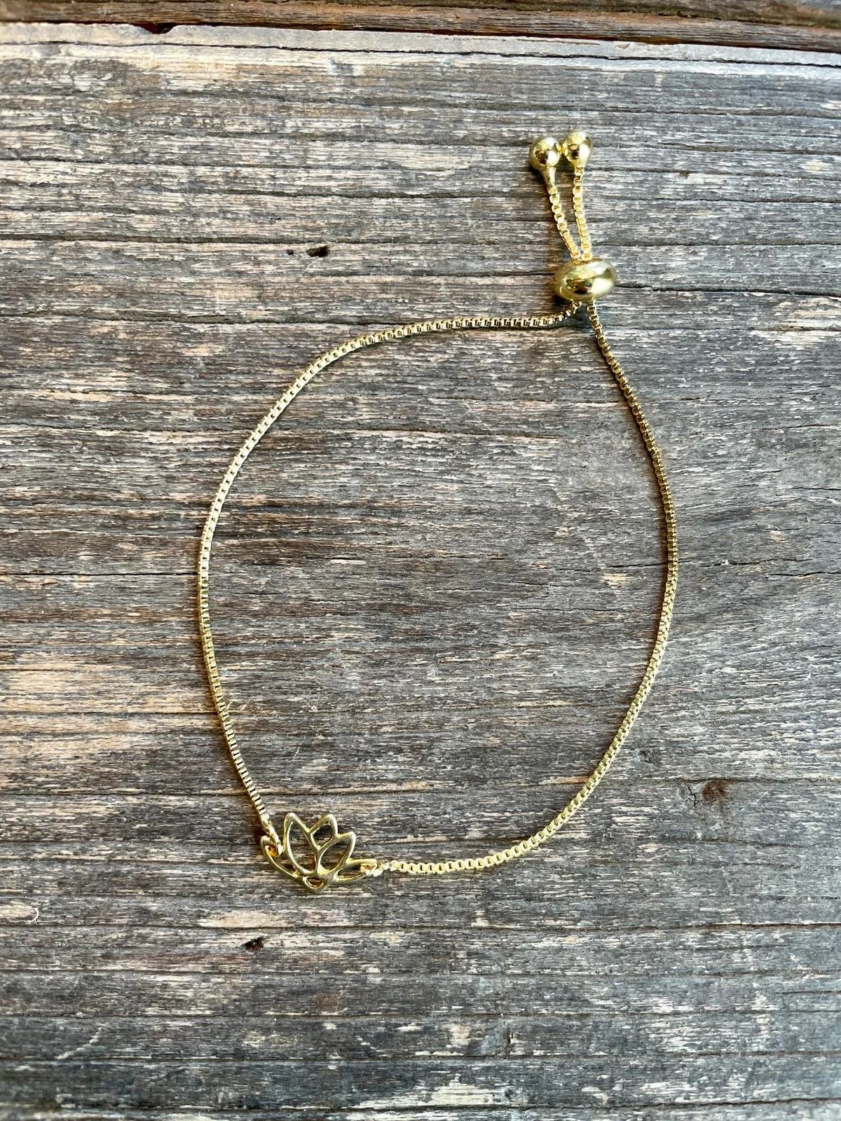 Lotus Charm Chain Bracelet