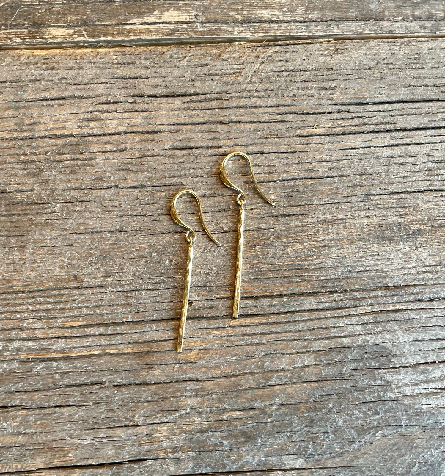 Gold-Tone Bar Drop Earrings