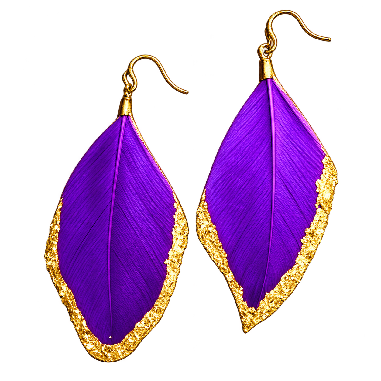 Purple Leaf Drop Earrings