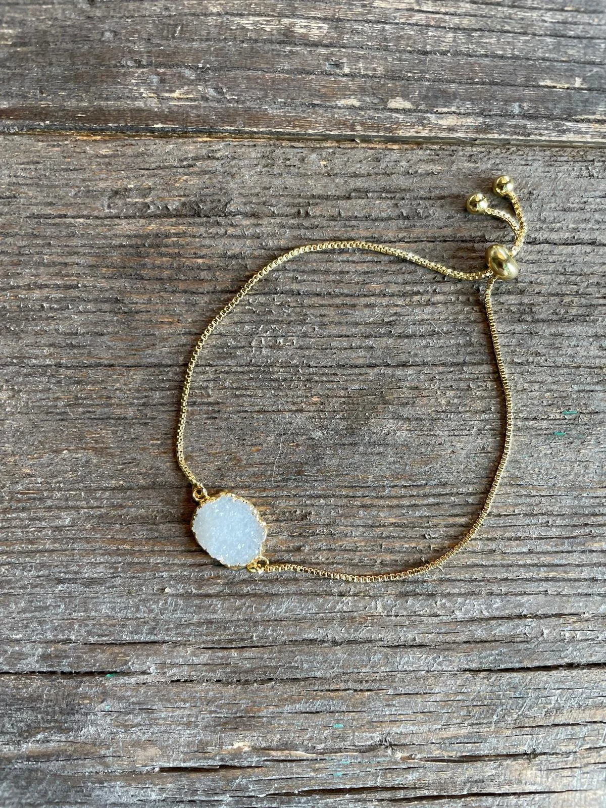 Pale Druzy Oval Bracelet