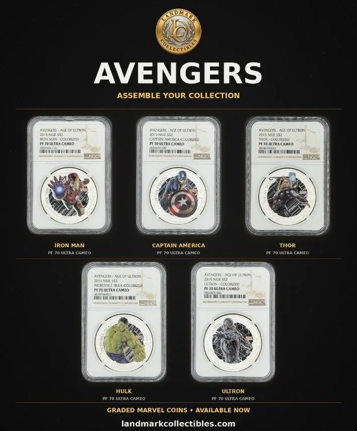 2015 Niue Avengers: Age of Ultron — 5-Coin NGC PF70 Ultra Cameo Set