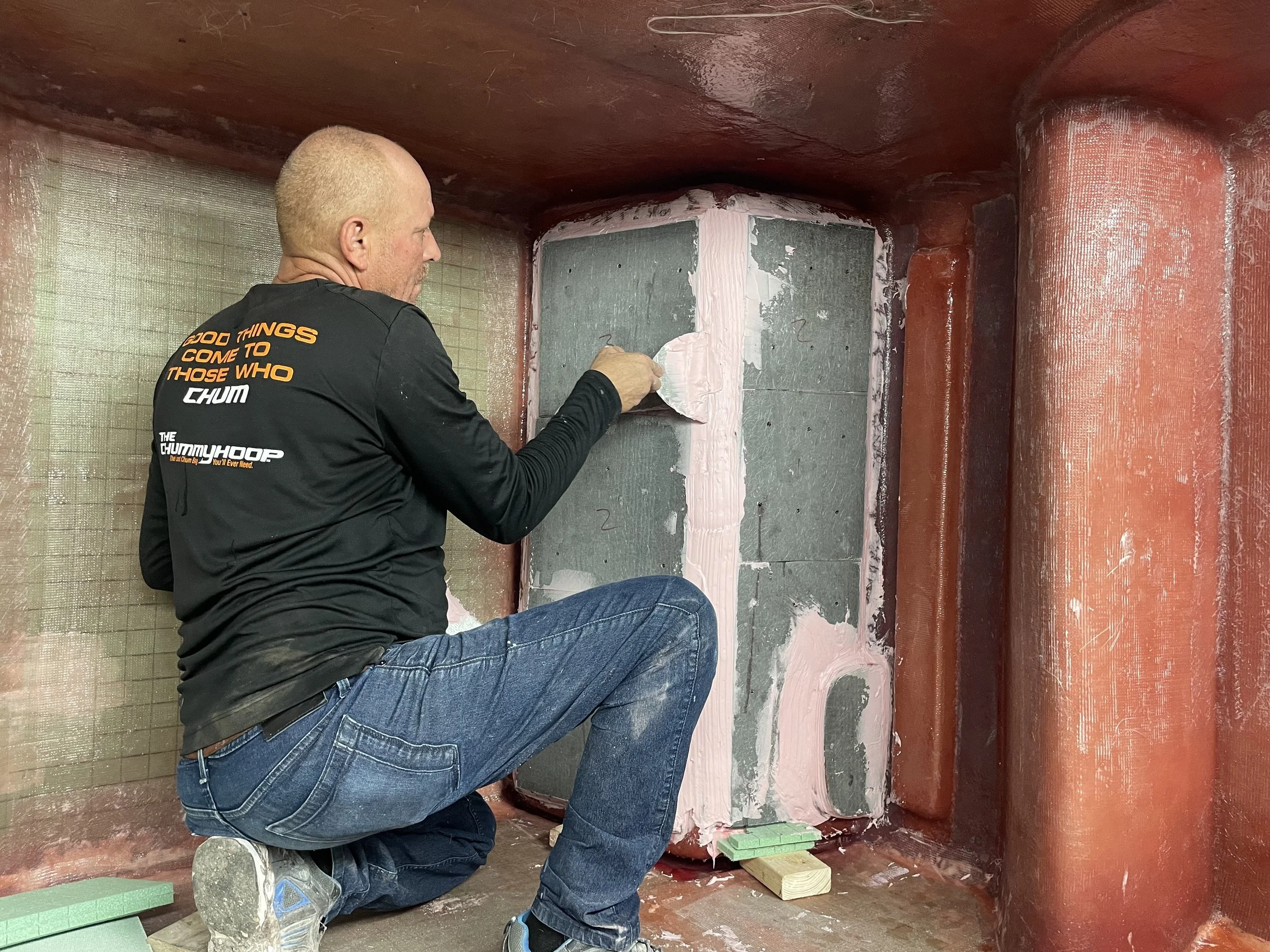 Layer-by-Layer Construction: Fiberglass, reinforcement, foam core, and bonding compound are applied in sequence, with careful attention to every stage of the build.