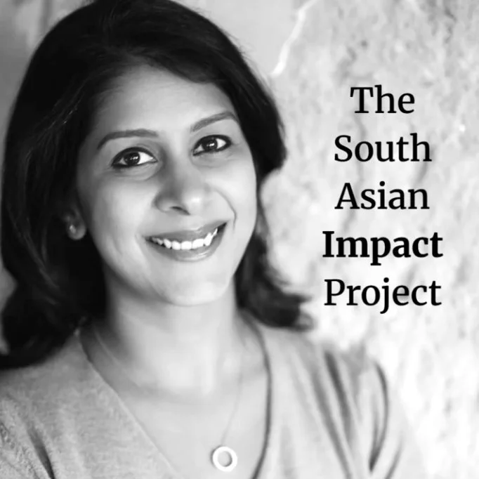 The South Asian Impact Project podcast cover art featuring host Vidhi Bhansali