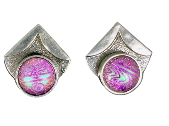 Pink on Folded Silver