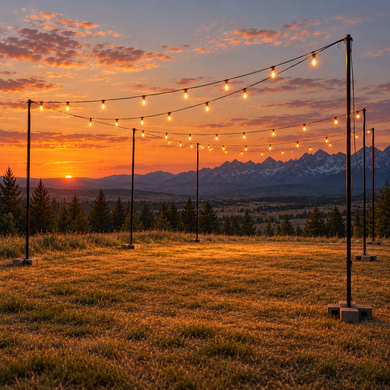 Bistro Lighting with Uprights