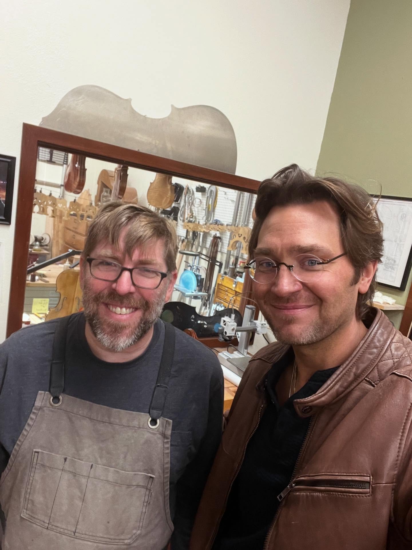 Meeting my (cello&rsquo;s) maker. Mason Weedman @mason.weedman I so enjoyed meeting the man and hands behind the fingerprint of beauty.