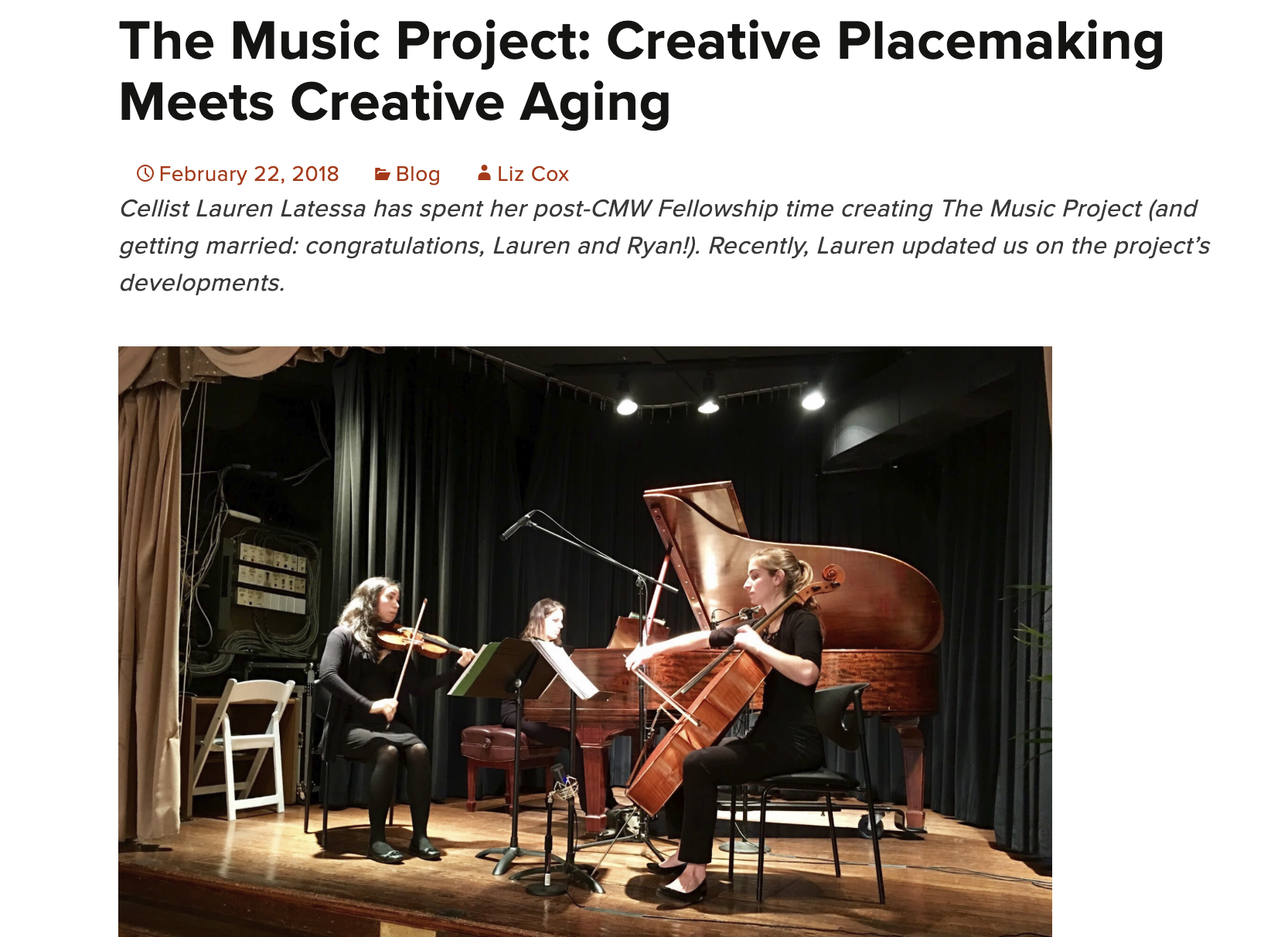 The Music Project: Creative Placemaking Meets Creative Aging
