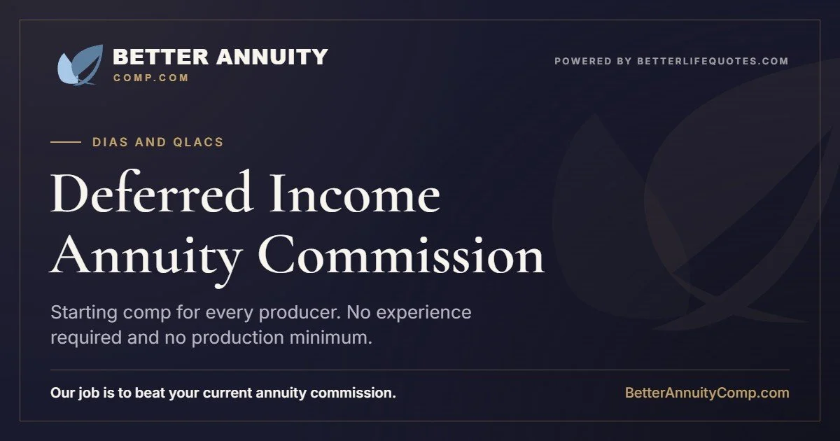 Deferred income annuity (DIA) and QLAC starting comp for every producer, including new producers with no experience