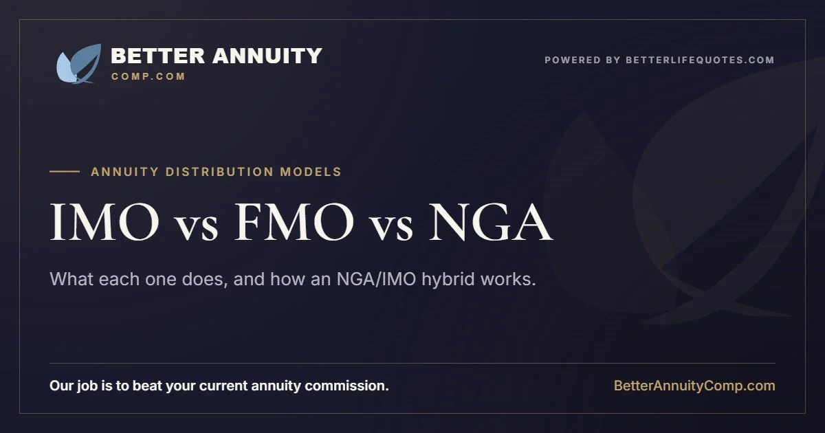 IMO vs FMO vs NGA: how annuity distribution models work and how an NGA/IMO Hybrid Distribution Organization fits