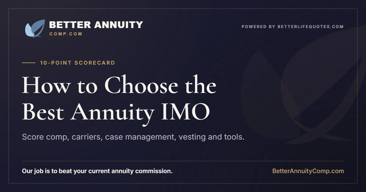 Best annuity IMO scorecard: compare comp, carriers, case management, vesting and tools