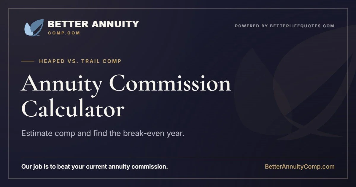 Annuity commission calculator: estimate first-year commission and compare heaped vs. trail options
