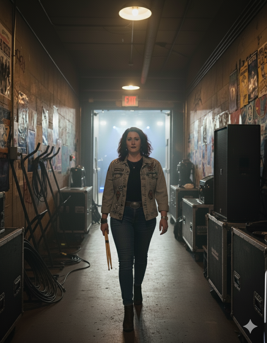 Becky Coles, The Drummer's Girlfriend, Backstage
