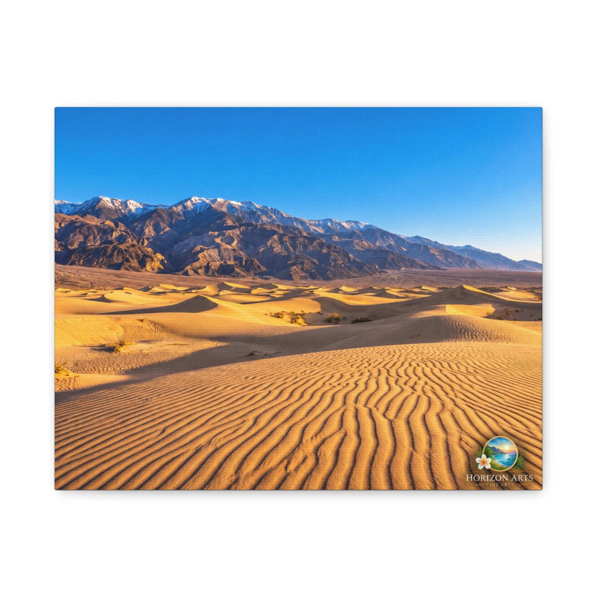 Desert Dunes and Mountain Landscape Canvas Wall Art