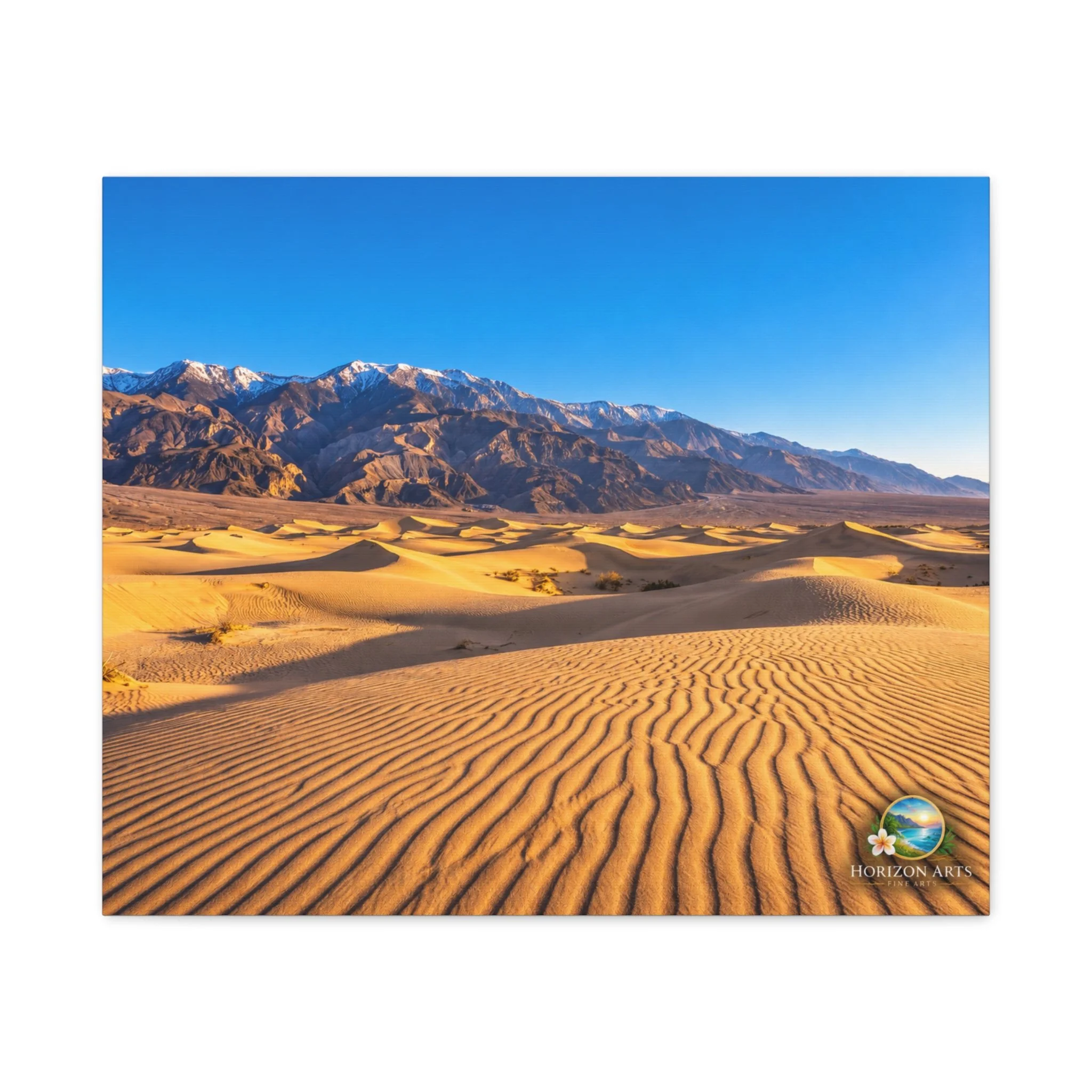 Desert Dunes and Mountain Landscape Canvas Wall Art