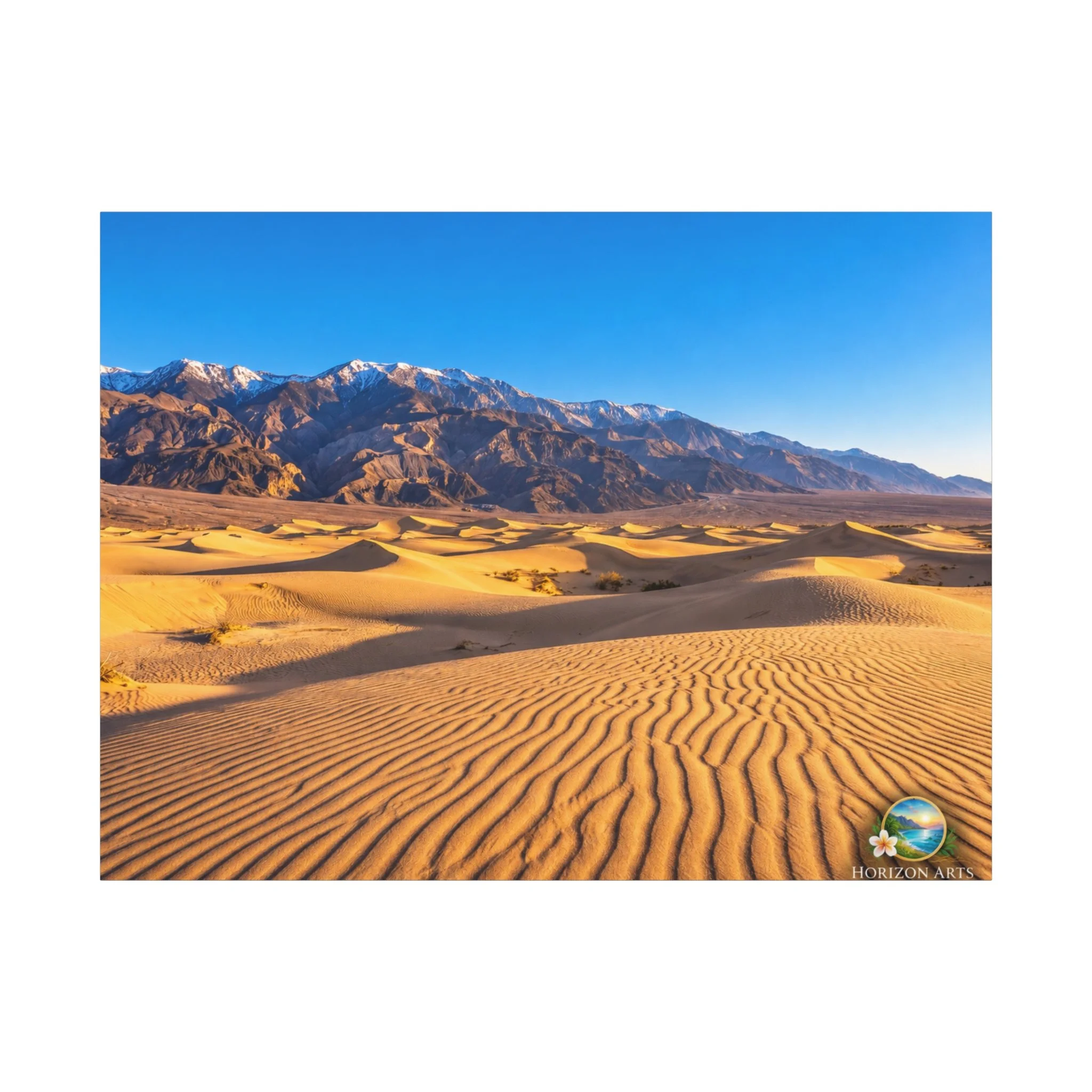 Desert Dunes and Mountain Landscape Canvas Wall Art