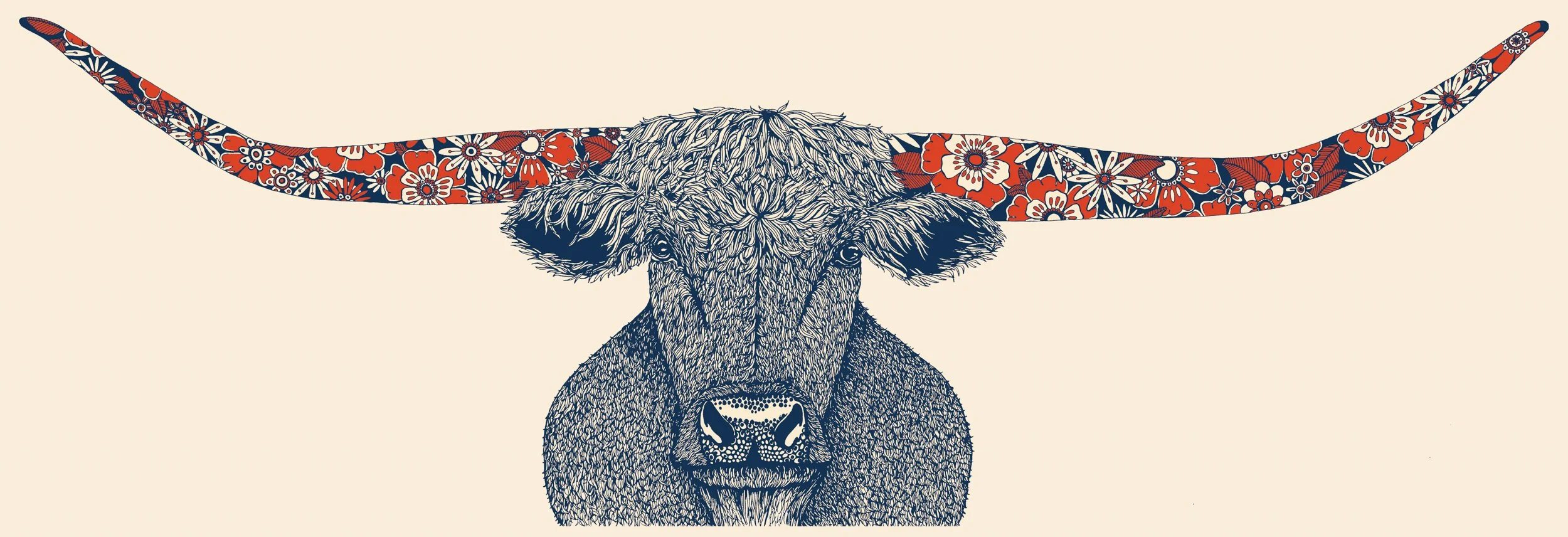 "Longhorn" Print 12x36